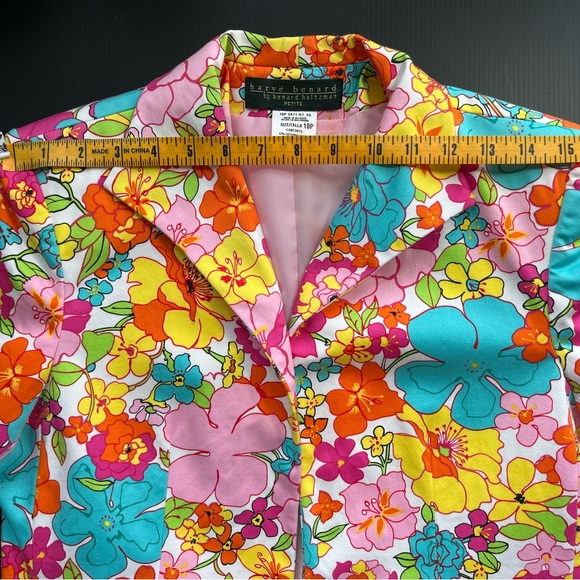HARVE BENARD BY BENARD HOLTZMAN VIBRANT FLORAL JACKET BLAZER SIZE 10 PETITES - Picture 6 of 15